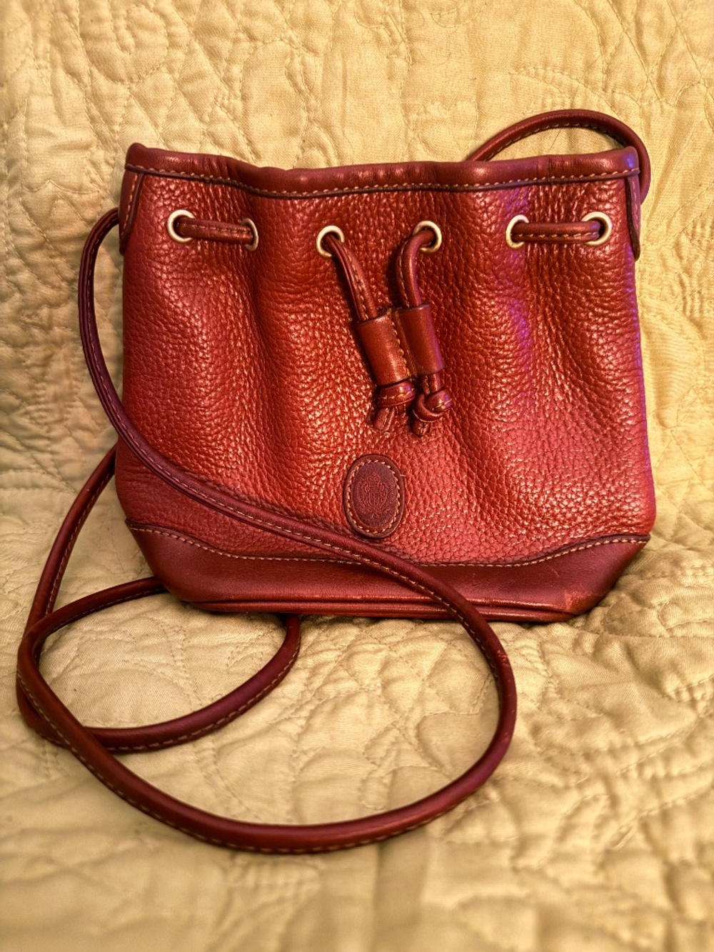 Liz Claiborne leather drawstring bucket bag